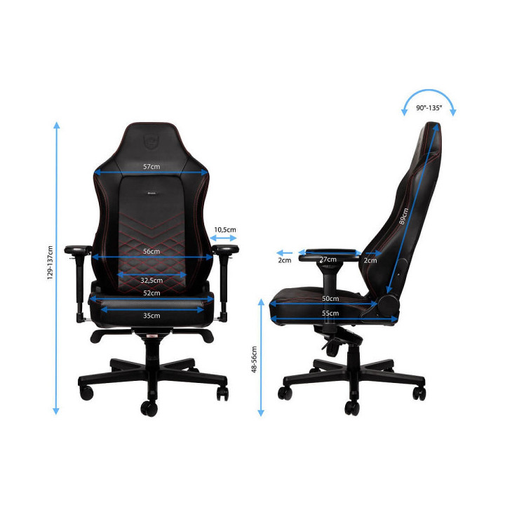 Noblechairs HERO Black/Red Chaise gamer Noblechairs Maroc