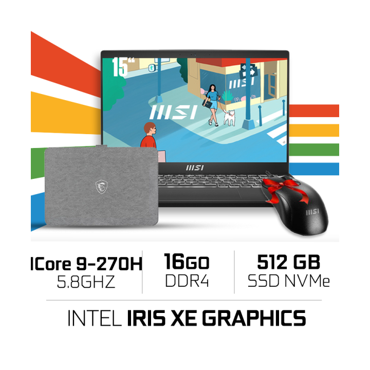 MSI MODERN 15 H C2RMG-298MA- Intel Core 9-270H/16GB DDR4/512GB SSD/...