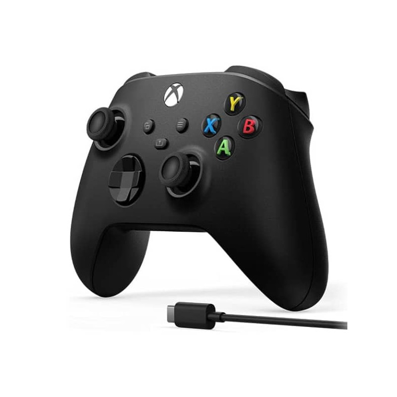 Xbox Manette sans fil Carbon Noir avec Câble USB-C pour PC, Xbox Series X/S/One