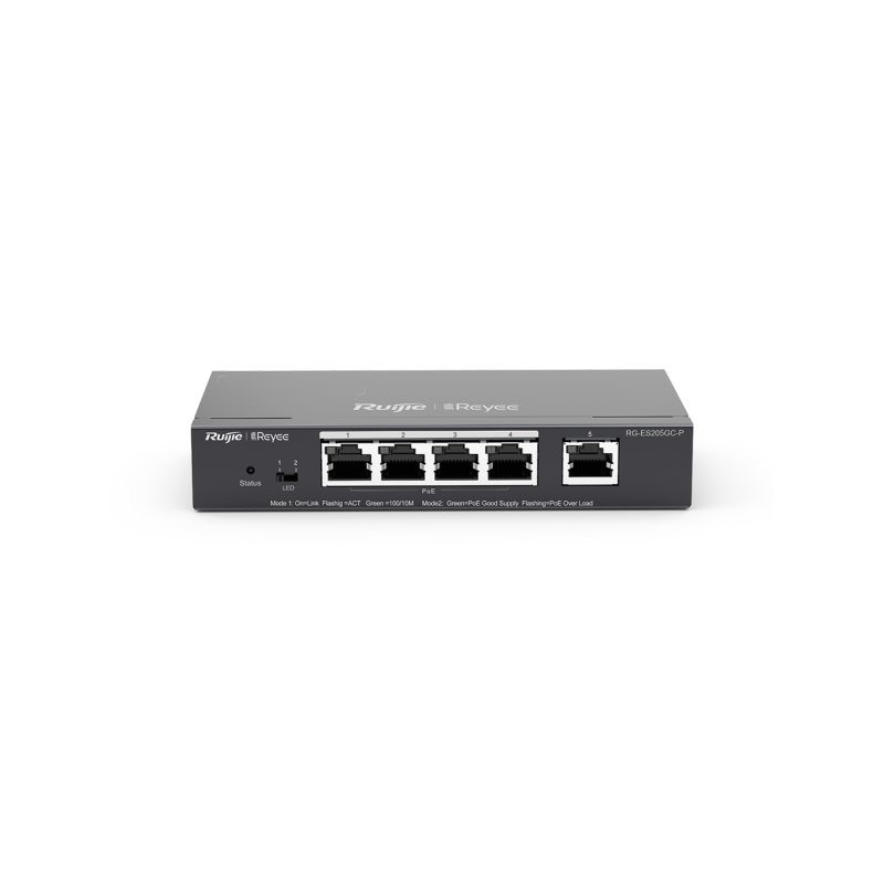 RUIJIE SWITCH 5P GIGABIT SMART POE RJ45 RG-ES205GC-P