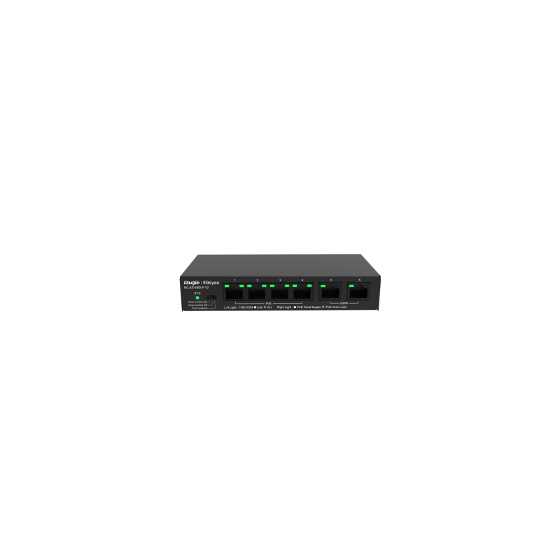 RG-ES106D-P V2, Commutateur de bureau non géré à 6 ports 10/100 Mbps