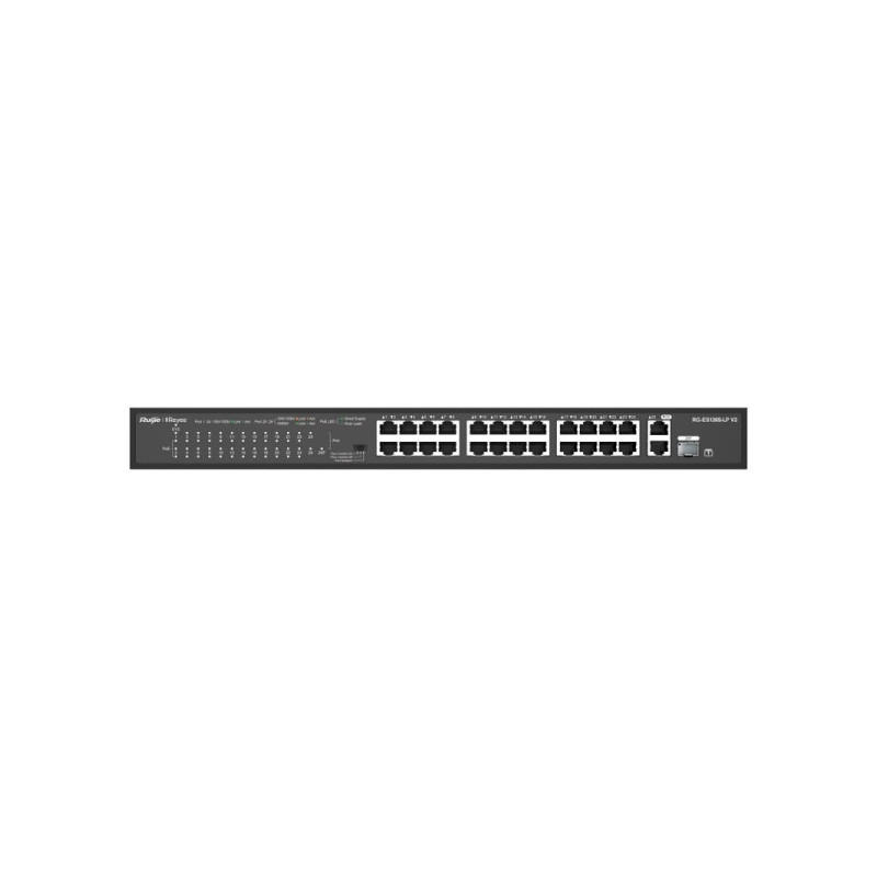 RUIJIE SWITCH 24P 10/100MBPS 2P-GB RACMOUNT POE RG -ES126S-LP/V2