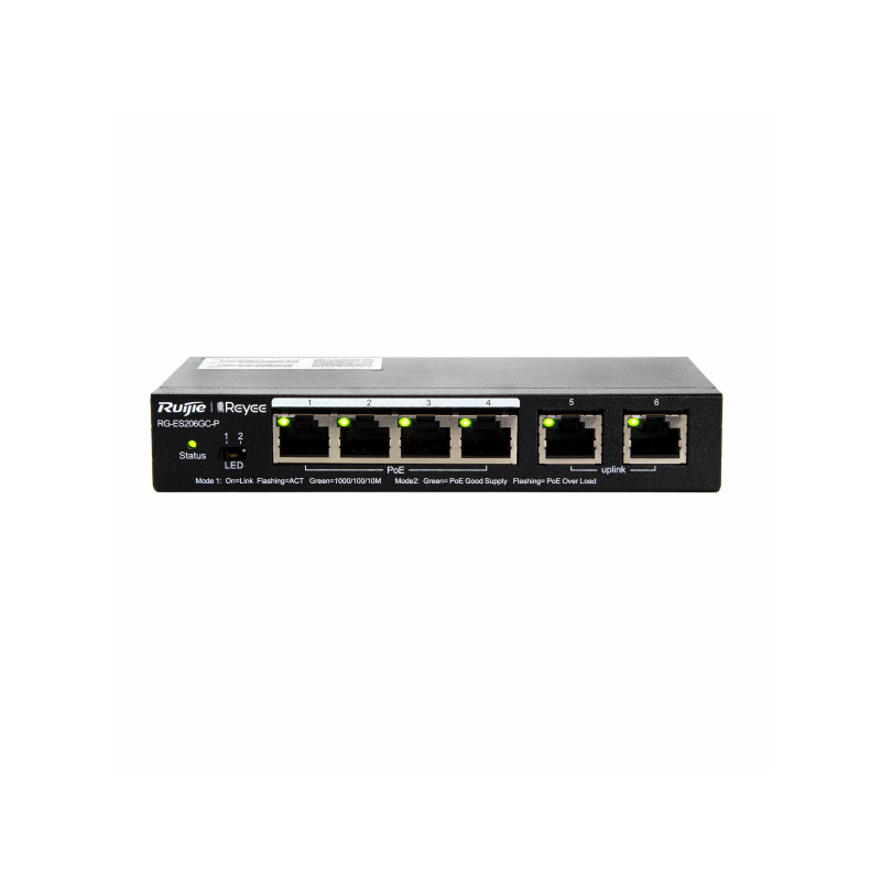 RUIJIE SWITCH 6-PORT GIGABIT SMART,4POE RG -ES206GC -P