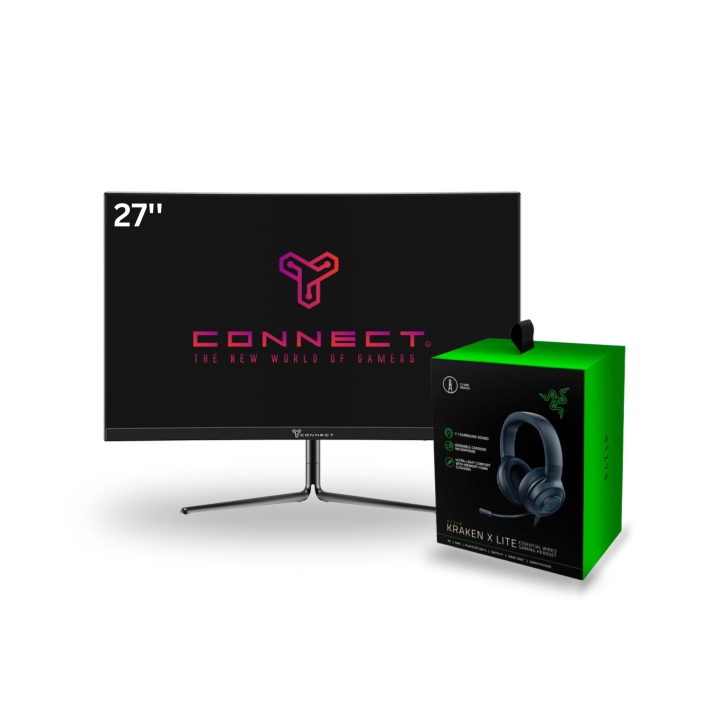 Connect 27C1G 27" 165Hz + Razer Kraken X Lite Moniteurs Connect Maroc