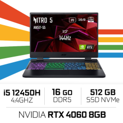 Acer Nitro 5 AN517-55-54EK i5 12450H/16GB/512GB SSD/RTX4060 8GB/17.3'' 144Hz IPS