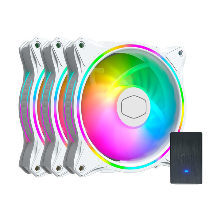 Cooler Master MasterFan MF120 Halo 3in1 (White) Ventilateurs boîtie...
