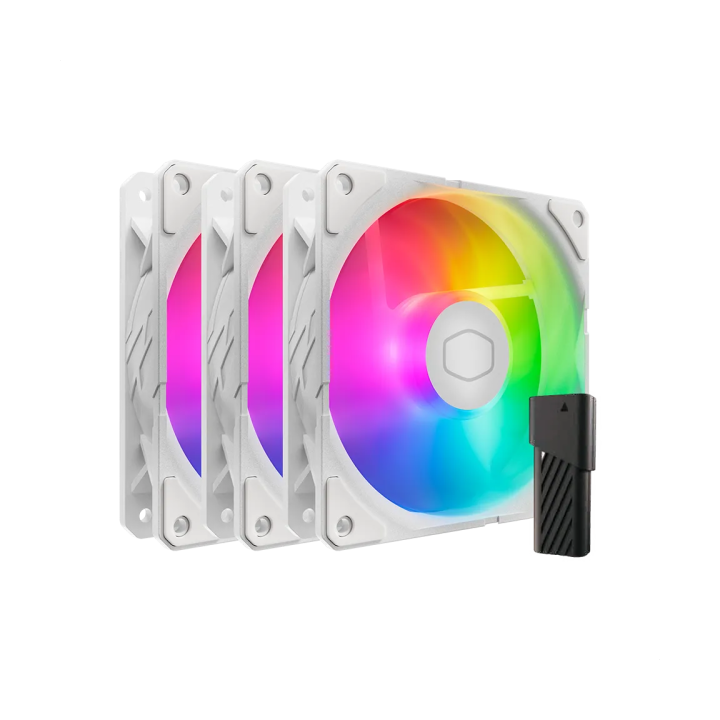 Cooler Master SickleFlow Edge 120 ARGB 3-Pack Fan Kit (White) Venti...