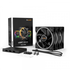 be quiet! Light Wings 120 mm PWM ARGB Triple Pack Refroidissement b...