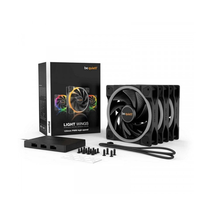 be quiet! Light Wings 120 mm PWM High Speed ARGB Triple Pack Refroi...