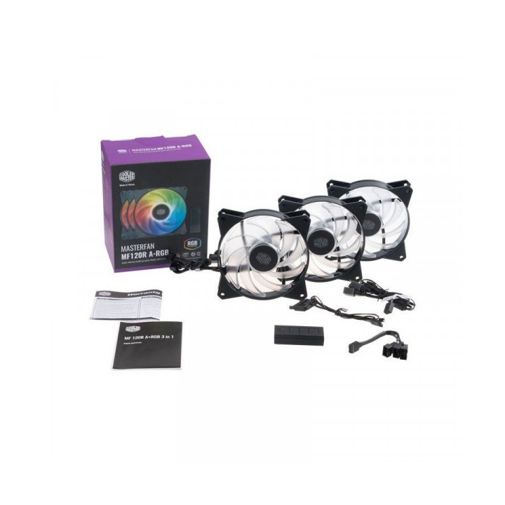 Cooler Master MasterFan MF120R ARGB 120mm 3in1 (Pack+contrôleur) Ve...