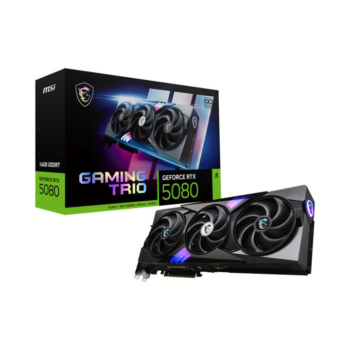 MSI GeForce RTX 5080 GAMING TRIO OC 16Go GDDR7 Cartes graphiques MS...
