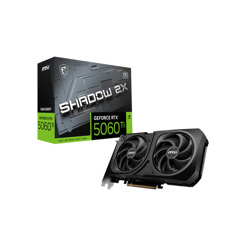 MSI GeForce RTX 5060 Ti 16Go GDDR7 SHADOW 2X OC PLUS