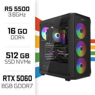 PC Gamer Ryzen 5 5500/16GB/512GB SSD/RTX5060 AMD Ryzen 5 UltraPC Maroc