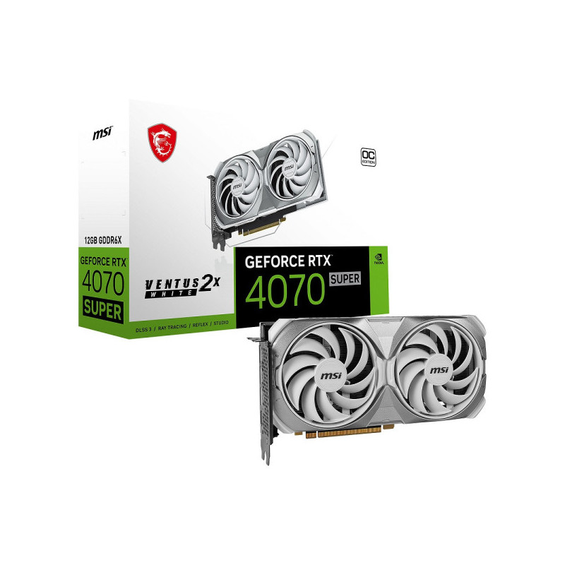 MSI GeForce RTX 4070 SUPER VENTUS 2X WHITE OC 12GB GDDR6X MSI GeForce RTX 4070 SUPER VENTUS 2X WHITE OC 12GB GDDR6X