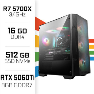 PC Gamer Ryzen 7 5700X/16GB/512GB SSD/RTX5060Ti 8GB AMD Ryzen 7 Ult...