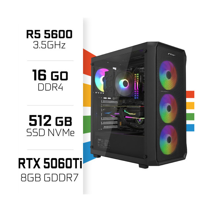 PC Gamer Ryzen 5 5600/16GB/512GB SSD/RTX5060Ti 8GB AMD Ryzen 5 Ultr...