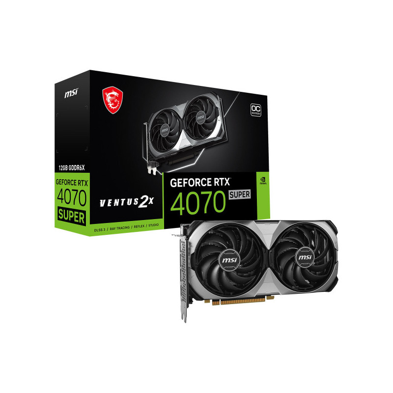 MSI GeForce RTX 4070 SUPER VENTUS 2X OC 12GB GDDR6X MSI GeForce RTX 4070 SUPER VENTUS 2X OC 12GB GDDR6X
