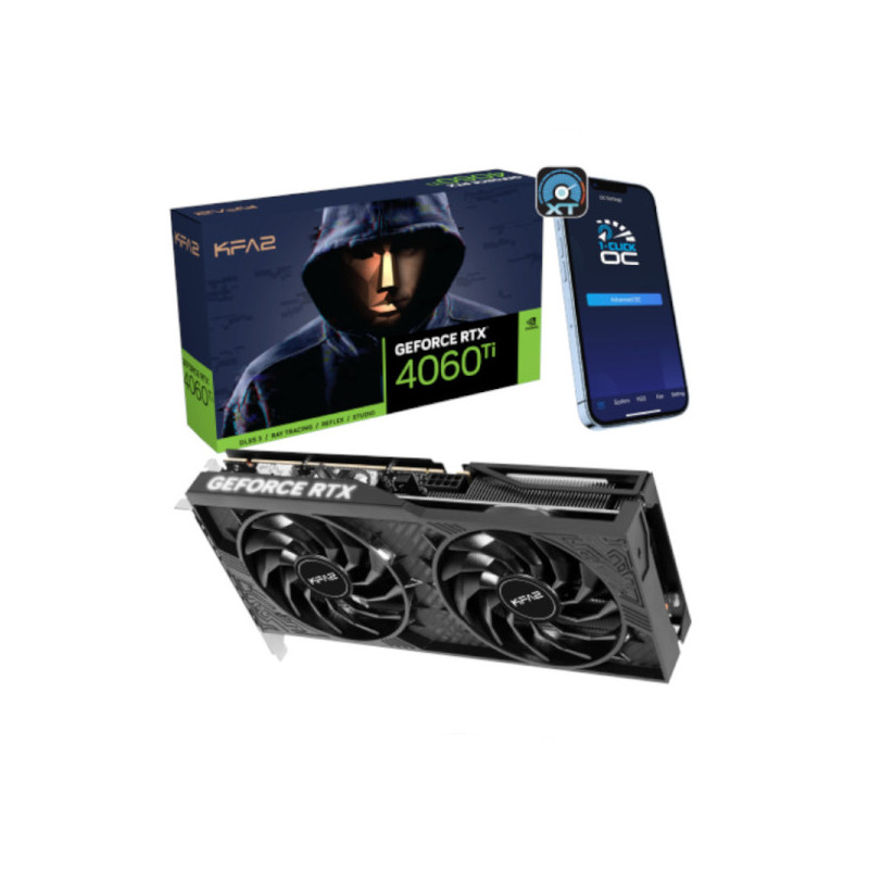 KFA2 GeForce RTX 4060 Ti 1-Click OC Black 8Go GDDR6