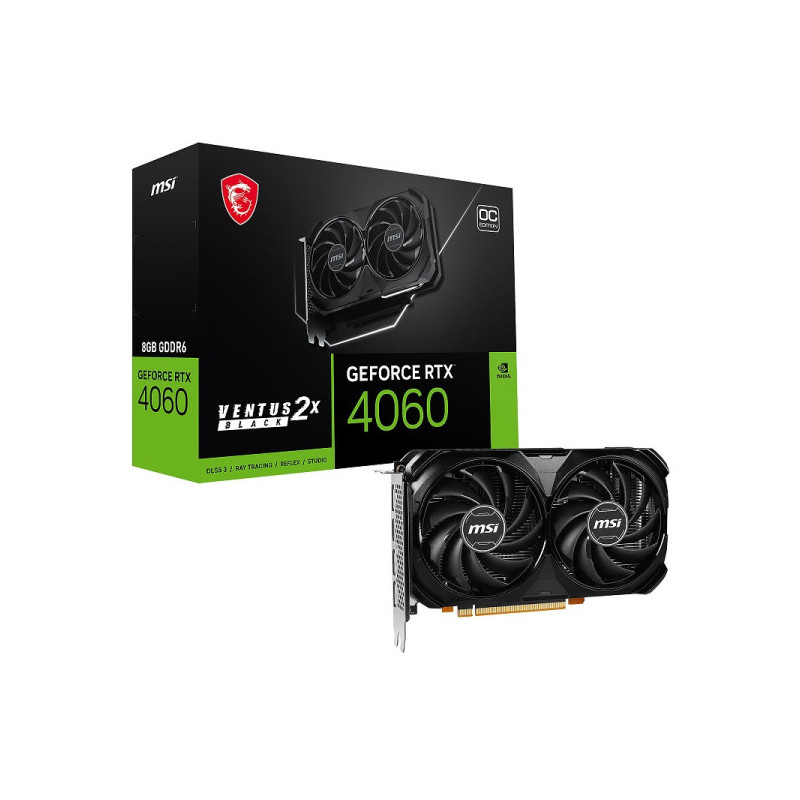 MSI GeForce RTX 4060 VENTUS 2X BLACK OC 8Go GDDR6
