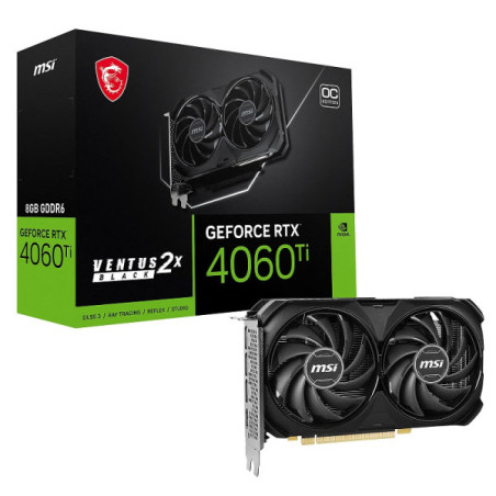 MSI GeForce RTX 4060 Ti VENTUS 2X BLACK OC 8Go GDDR6