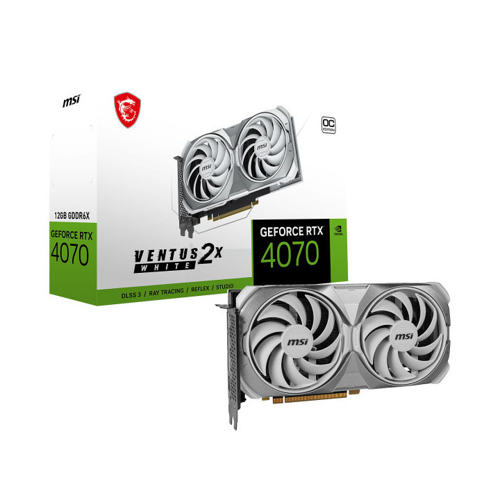 MSI GeForce RTX 4070 VENTUS 2X WHITE 12G OC Cartes graphiques MSI M...