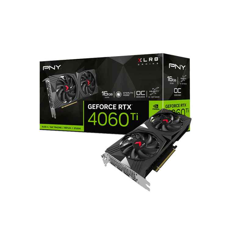 PNY GeForce RTX 4060 Ti XLR8 Gaming VERTO OC Dual Fan 16GB GDDR6