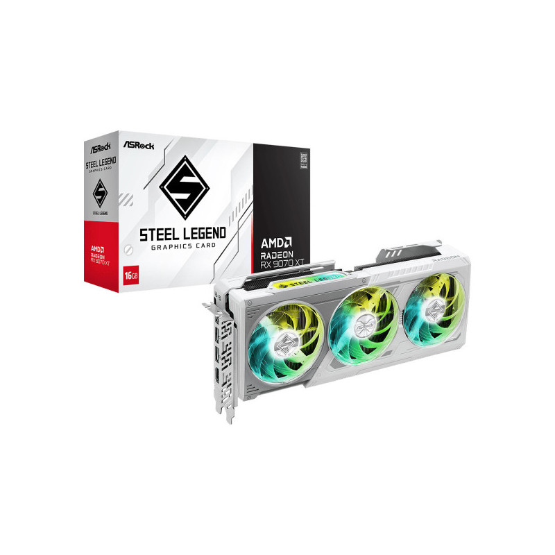 ASRock AMD Radeon RX 9070 XT Steel Legend 16Go GDDR6