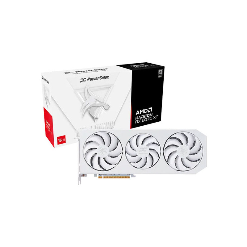 PowerColor Hellhound Spectral White AMD Radeon RX 9070 XT 16Go GDDR6 OC PowerColor Hellhound Spectral White AMD Radeon RX 9070 XT 16Go GDDR6 OC