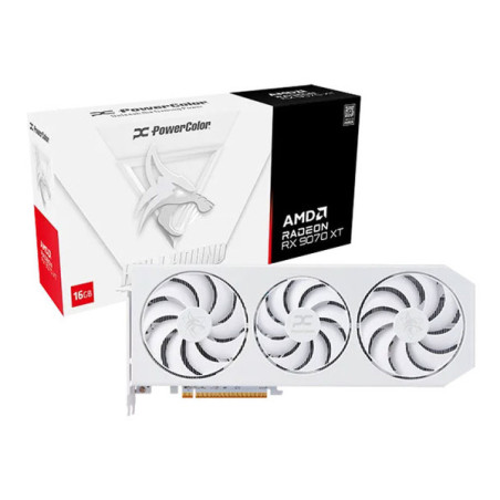 PowerColor Hellhound Spectral White AMD Radeon RX 9070 XT 16Go GDDR6 OC