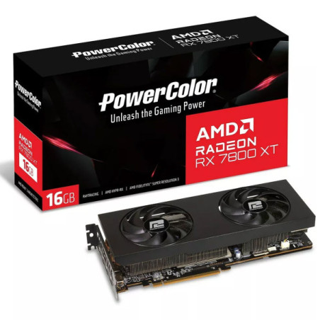 PowerColor AMD Radeon RX 7800 XT 16Go GDDR6 (SANS EMBALLAGE)