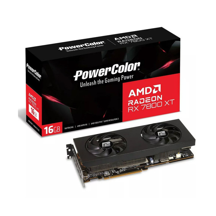 PowerColor AMD Radeon RX 7800 XT 16GB GDDR6 (SANS EMBALLAGE) Cartes...