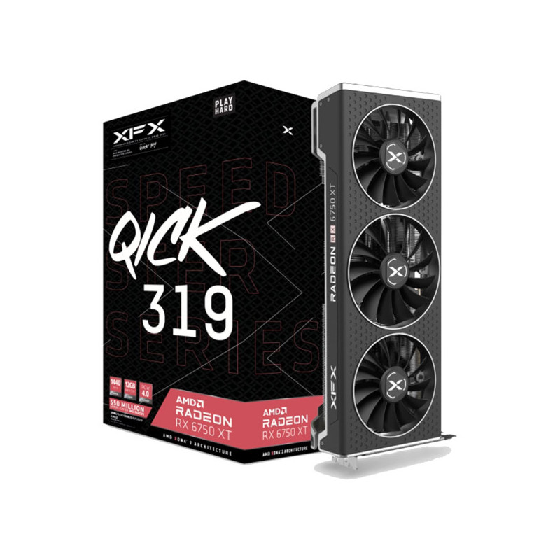 XFX AMD Radeon RX 6750 XT Speedster QICK 319 12Go GDDR6