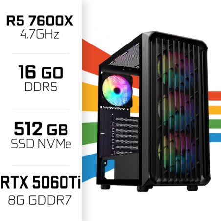 PC Gamer Ultrapc Ryzen 5 7600X/512GB SSD/16GB DDR5/RTX5060TI 8GB