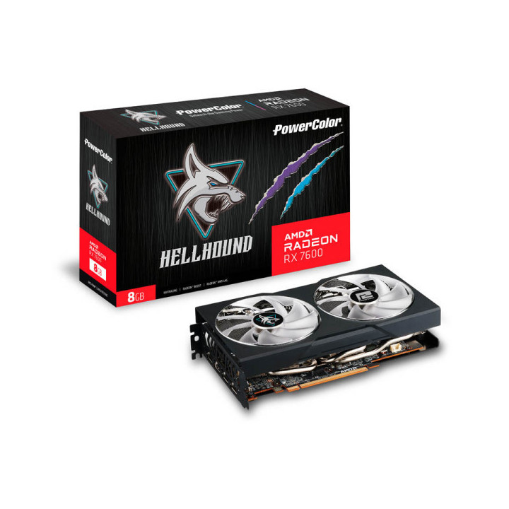 PowerColor AMD Radeon RX 7600 OC Hell Hound 8GB GDDR6 Cartes graphi...