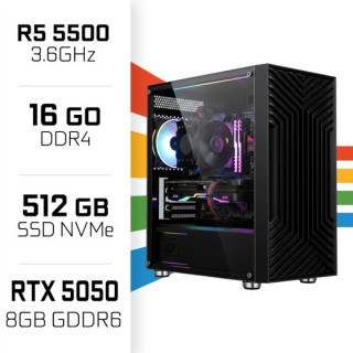 PC Gamer UltraPC Ryzen 5 5500 /16Go/512Go SSD/RTX5050 AMD Ryzen 5 U...