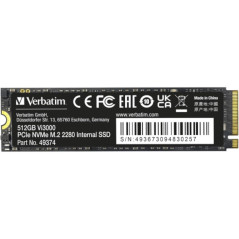 VERBATIM Vi3000 512 GB M.2 PCle GEN3X4 Disques SSD VERBATIM Maroc