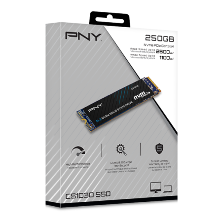 PNY CS1030 M.2 PCIe NVMe 250GB Disques SSD PNY Maroc