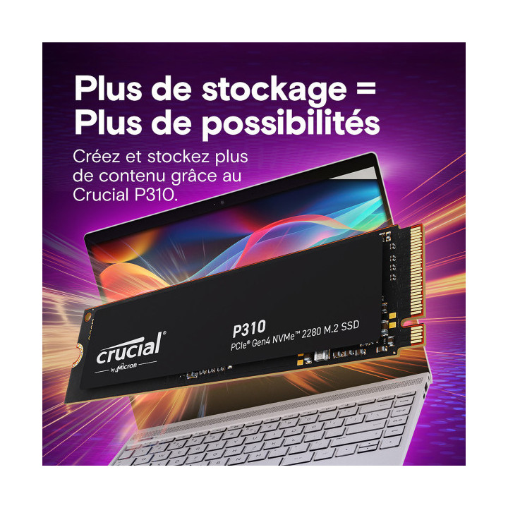 Crucial P310 1TB NVMe M.2 PCIe 4.0 Disques SSD Crucial Maroc