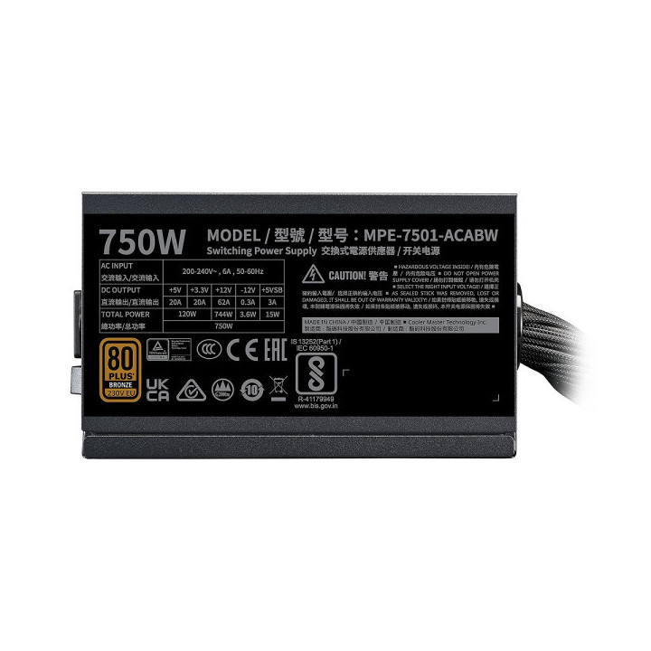 Cooler Master MWE Bronze 750W V3 Entre 700 W et 799 W Cooler Master...