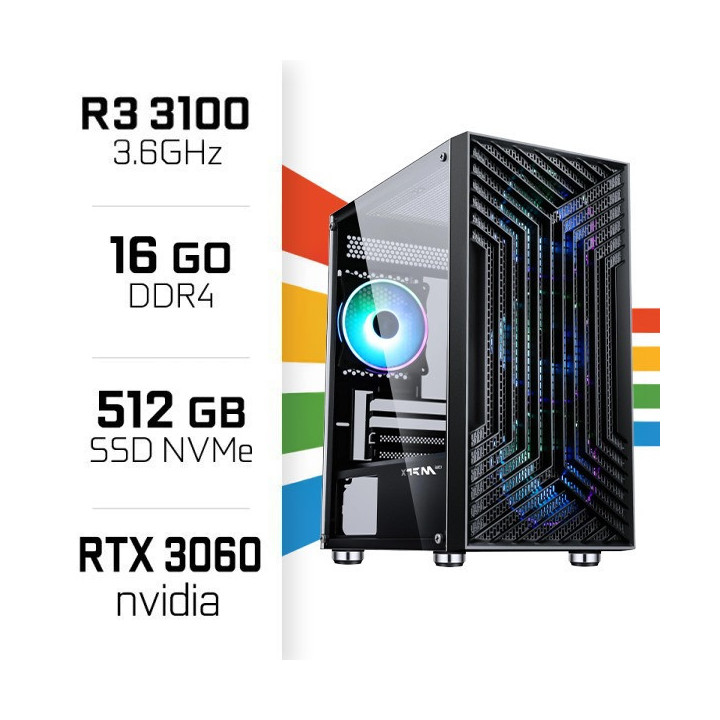 PC Gamer UltraPC Ryzen 3 3100/16Go/512Go SSD/RTX3060 12Go AMD Ryzen...