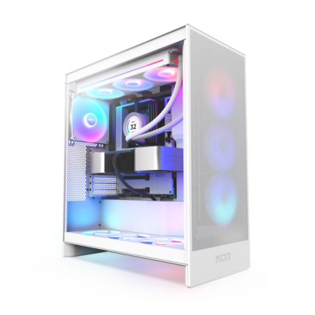 NZXT H7 Flow RGB White (2024) Les Moyennes Tours NZXT Maroc