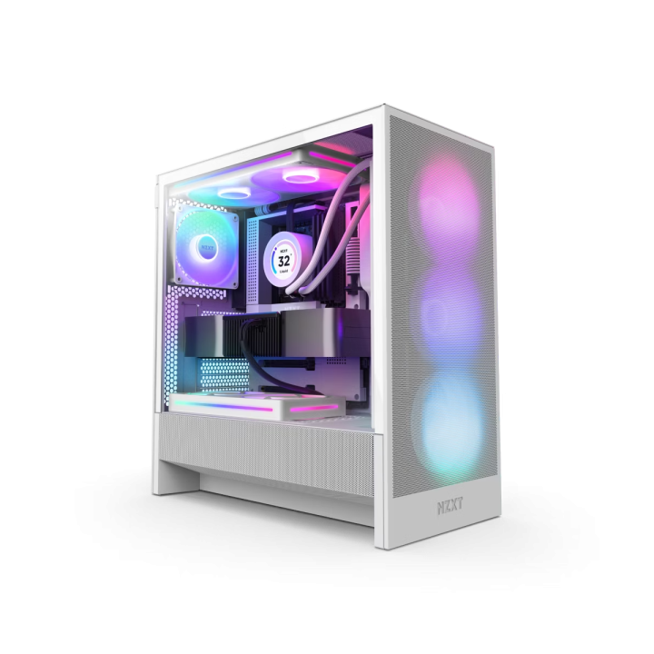NZXT H5 Flow RGB White (2024) Les Moyennes Tours NZXT Maroc