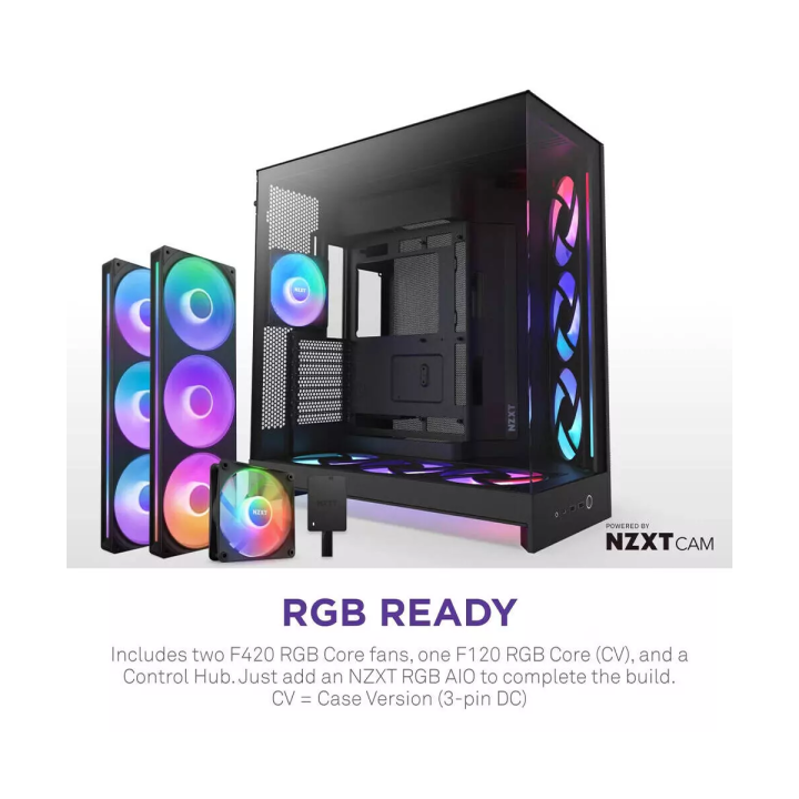 NZXT H9 Flow RGB+ (2025) Black Boitiers PC NZXT Maroc