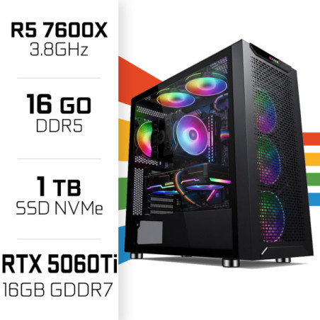 PC Gamer UltraPC Ryzen 5 7600/16GB DDR5/1TB SSD/RTX5060Ti 16GB