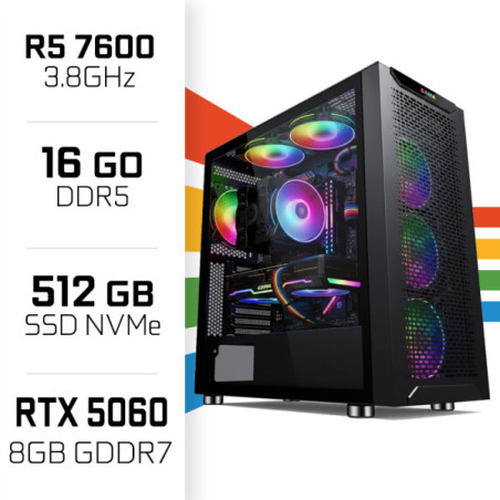 PC Gamer UltraPC Ryzen 5 7600/16GB DDR5/512GB SSD/RTX5060 AMD Ryzen...