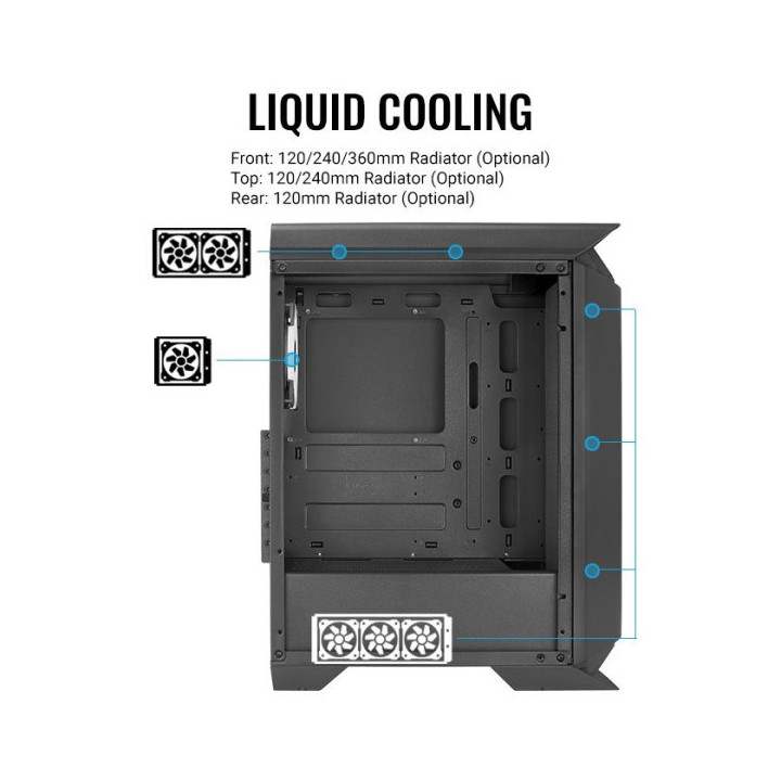 AeroCool Gladiator Duo ARGB Black Boitiers PC Aerocool Maroc