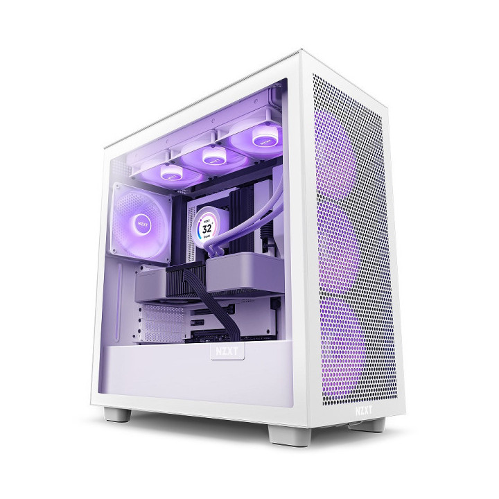 NZXT H7 Flow RGB White Boitiers PC NZXT Maroc