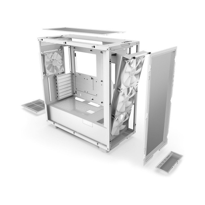 NZXT H7 Flow RGB White Boitiers PC NZXT Maroc
