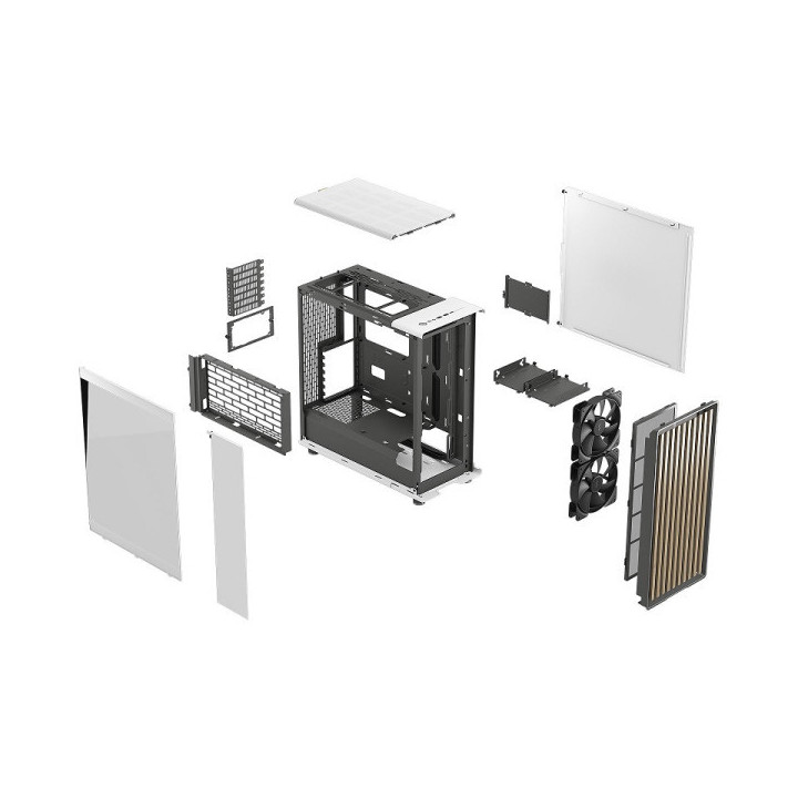 Fractal Design North Chalk TG Clear White Boitiers PC Fractal Desig...