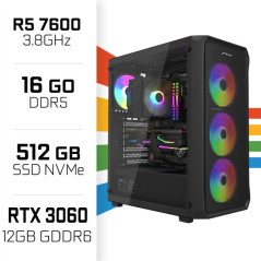 PC Gamer UltraPC Ryzen 5 7600/16GB DDR5/512GB SSD/RTX3060 12GB